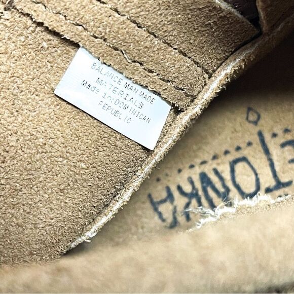 🍋 Minnetonka • Girls’ Double Fringe Side Zip Moccasin Bootie Size 4 - Picture 8 of 9